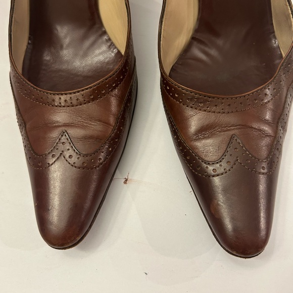 Ralph Lauren Collection Purple Label Brown Leather Heels/pumps Size 10B - Picture 4 of 8